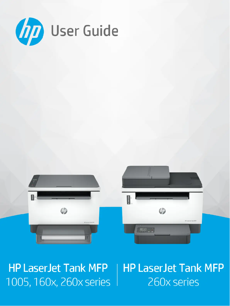 Image de la première page du manuel de l'appareil LaserJet Tank MFP 1602w