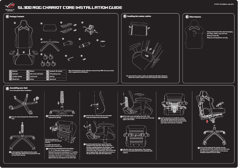 Image de la première page du manuel de l'appareil ROG Chariot Core