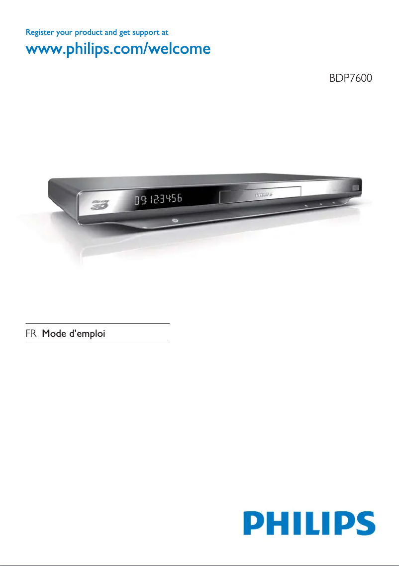 Page 1 de la notice Manuel utilisateur Philips BDP7600