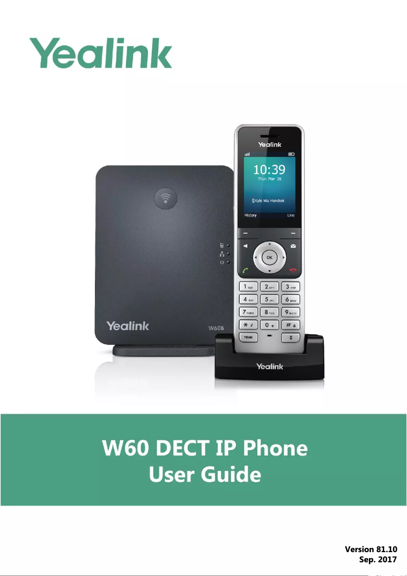 Page 1 of the manual User Manual Yealink W60P