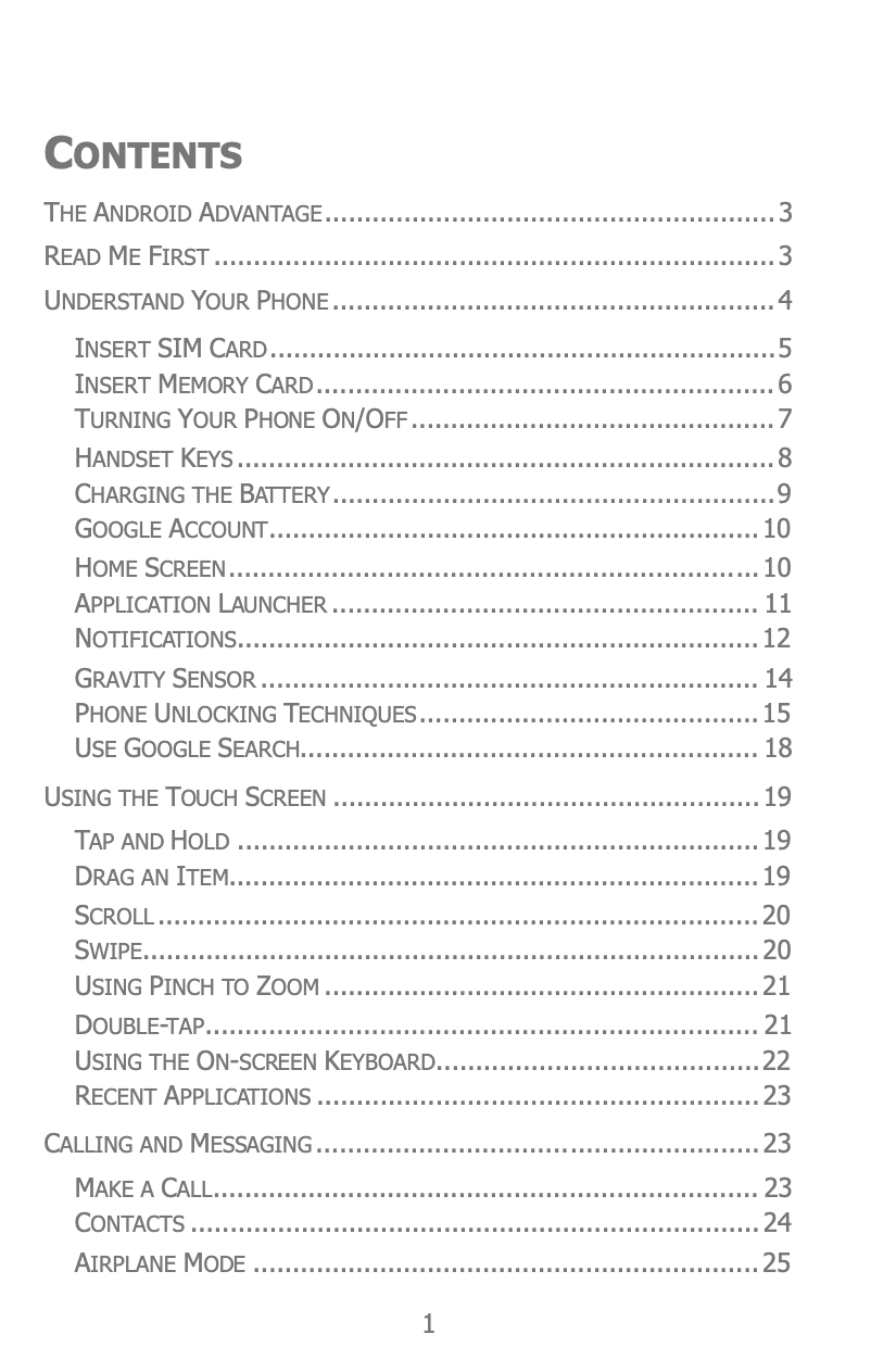Page 1 de la notice Manuel utilisateur Micromax Bolt AD4500