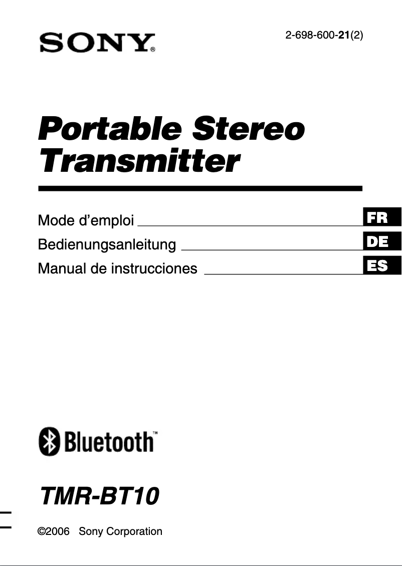 Página 1 del manual Manual de usuario Sony TMR-BT10