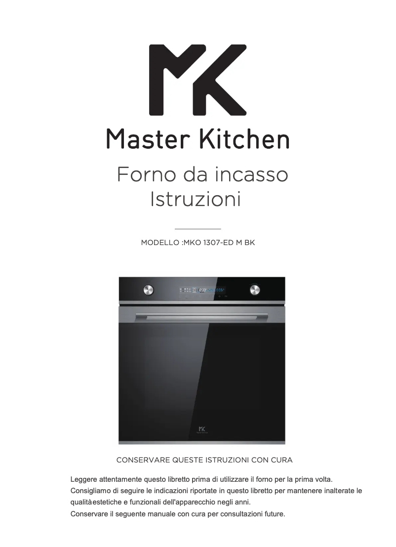 Page n°1 - Manuel utilisateur Master Kitchen MKO 1307-ED M BK