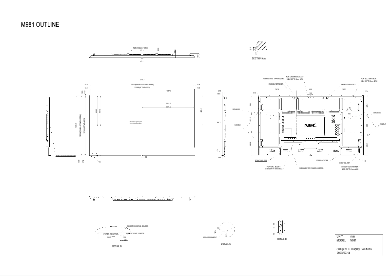 Image de la première page du manuel de l'appareil MultiSync M981