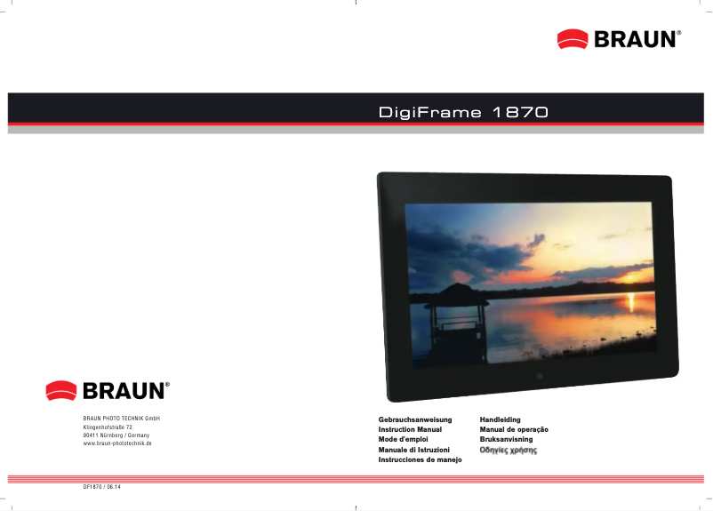 Page 1 de la notice Manuel utilisateur Braun DigiFrame 1870