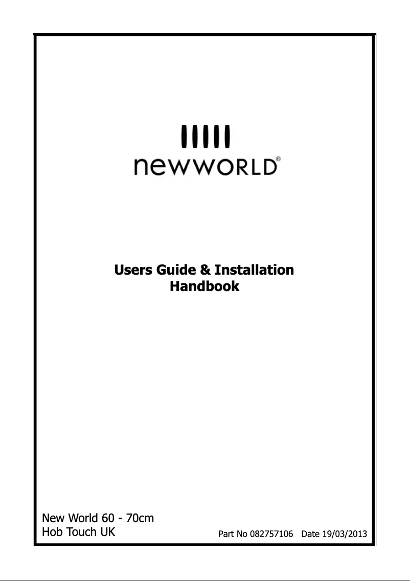 Page n°1 - Manuel utilisateur New World NWCR602