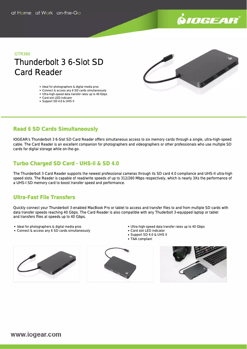 Page n°1 - Manuel utilisateur iogear GTR360