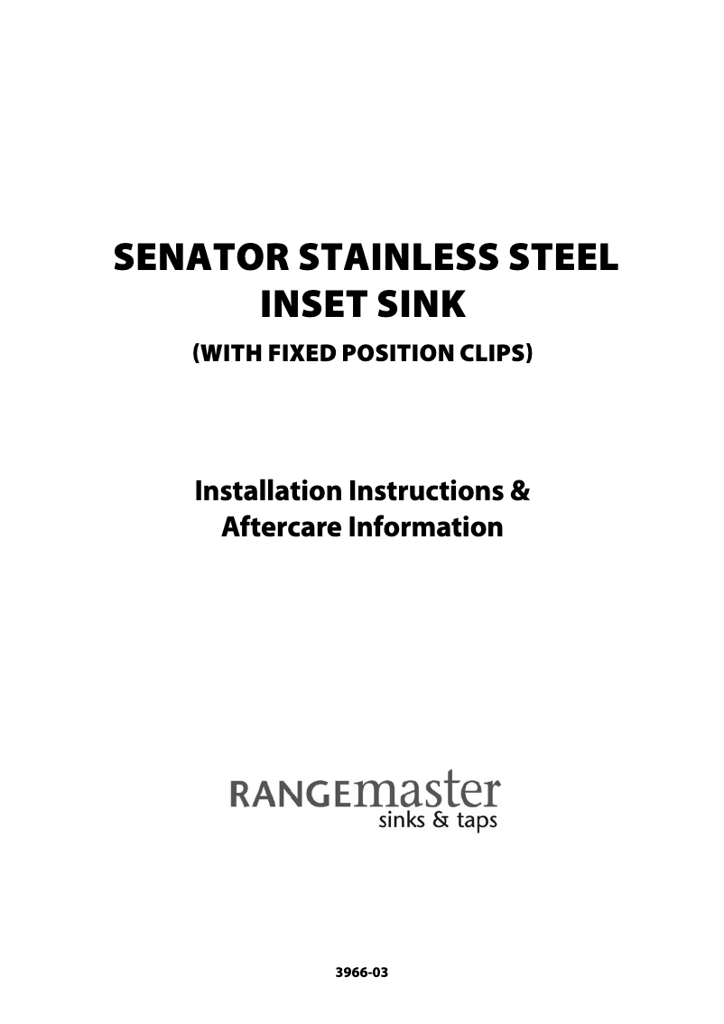 Page 1 de la notice Manuel utilisateur Rangemaster SN9951