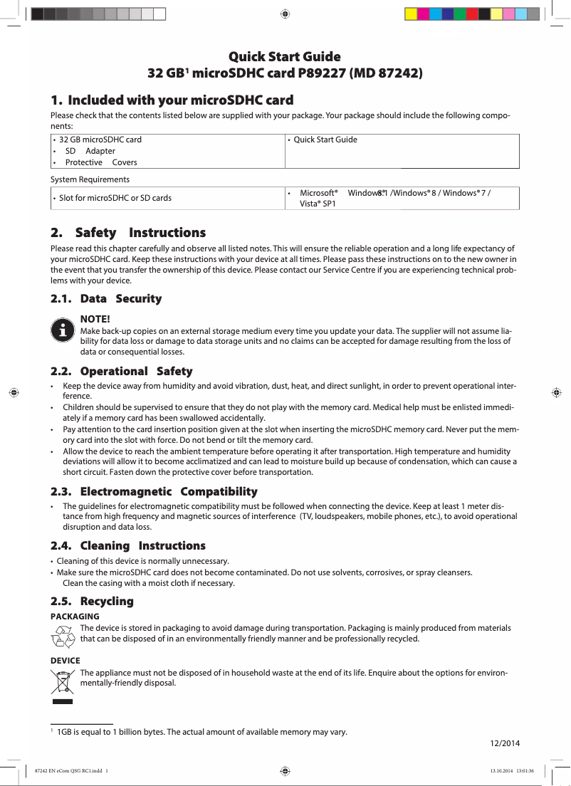 Page n°1 - Manuel utilisateur Medion P89227 (MD 87242)