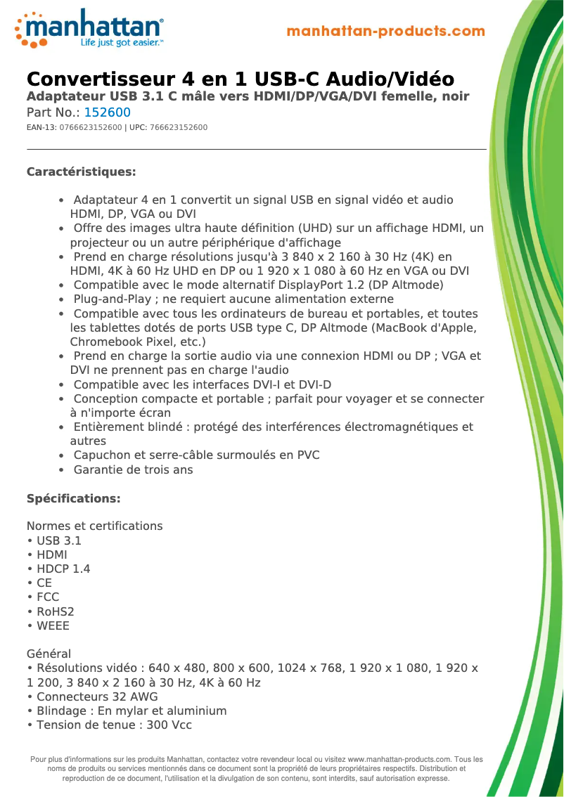 Image de la première page du manuel de l'appareil 152600