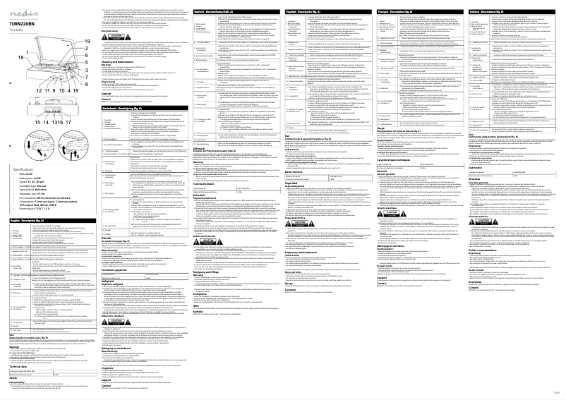 Page n°1 - Manuel utilisateur Nedis TURN220BN