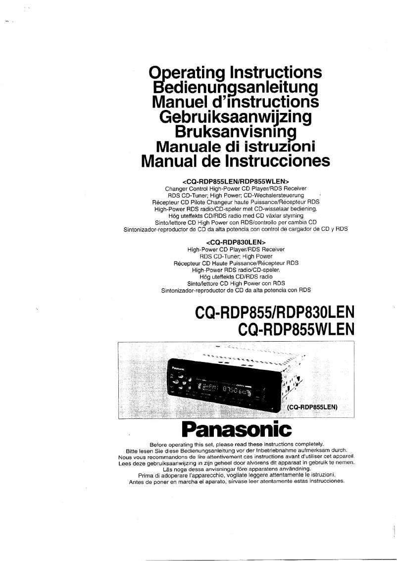 Image de la première page du manuel de l'appareil CQ-RDP830