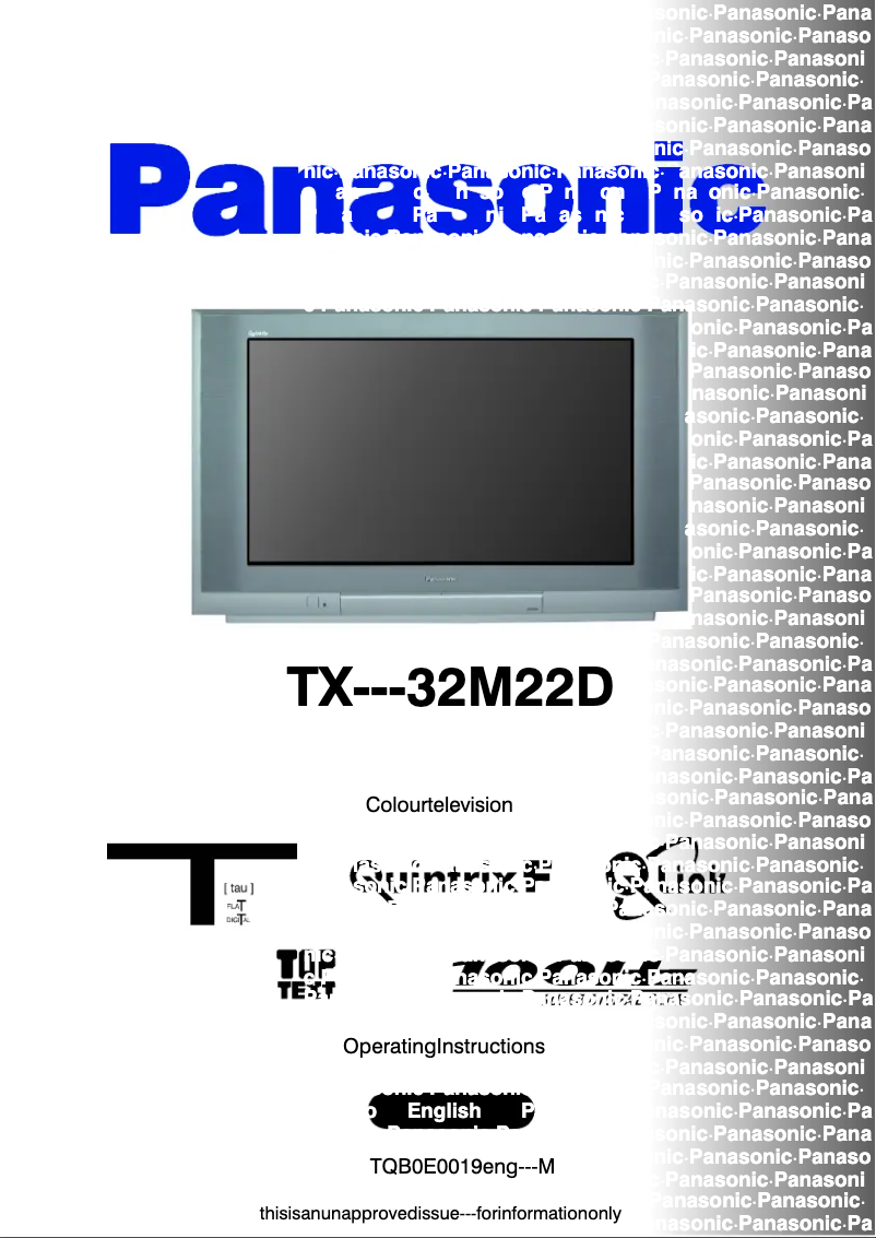 Página 1 del manual Manual de usuario Panasonic TX-32M22D