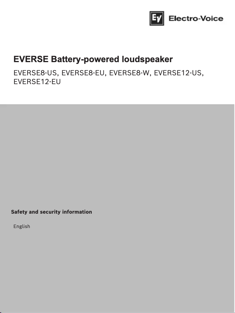 Page 1 de la notice Instructions de sécurité Electro-Voice Everse 8