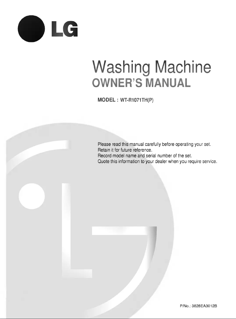 Página 1 del manual Manual de usuario LG WT-R1071TH