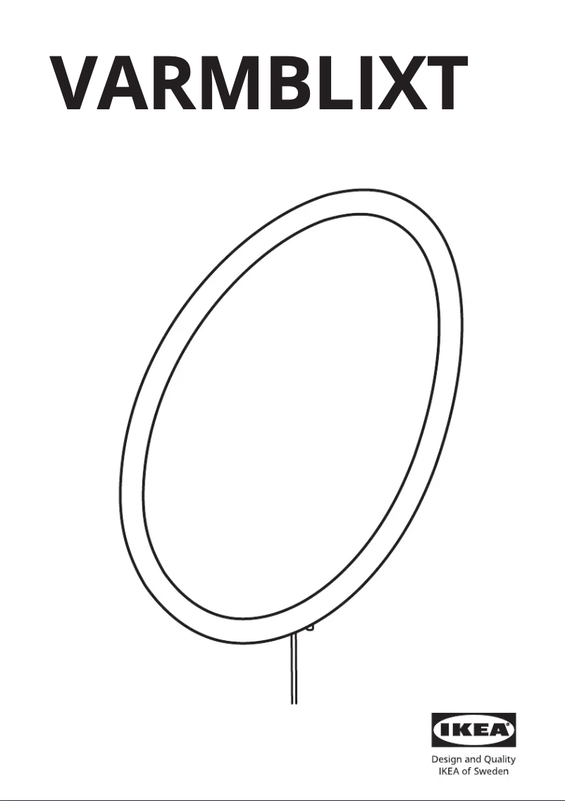 Page 1 de la notice Manuel utilisateur Ikea VARMBLIXT 505.314.69