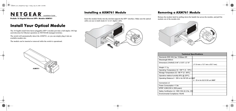 Página 1 del manual Manual de usuario Netgear ProSafe AXM761
