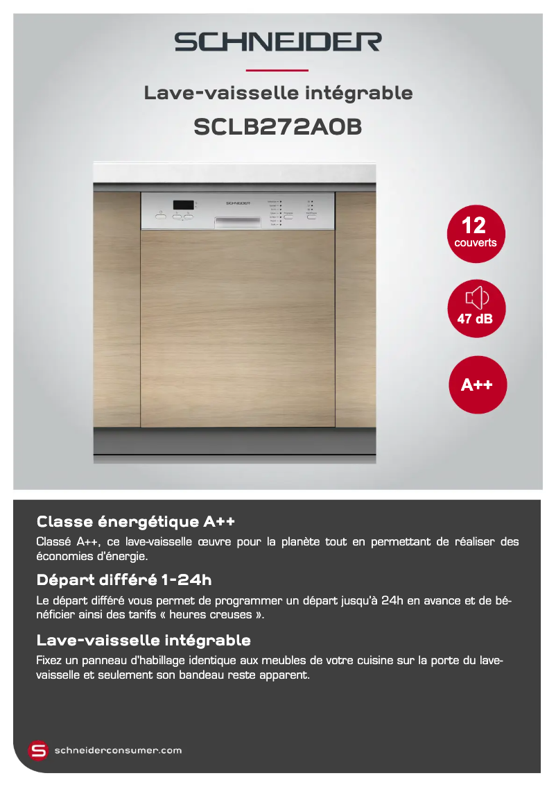 Page 1 de la notice Fiche technique Schneider SCLB272A0B