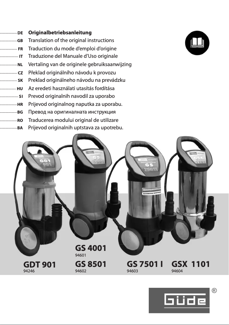 Page n°1 - Manuel utilisateur Güde GS 4001