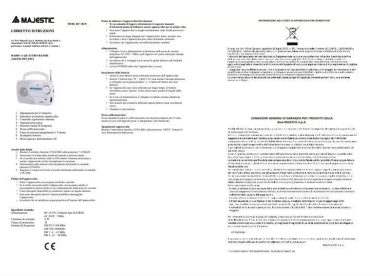 Image de la première page du manuel de l'appareil RT-181N