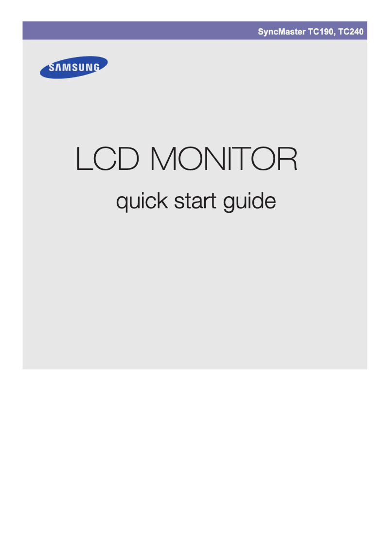 Page 1 de la notice Guide d'installation Samsung SyncMaster TC240