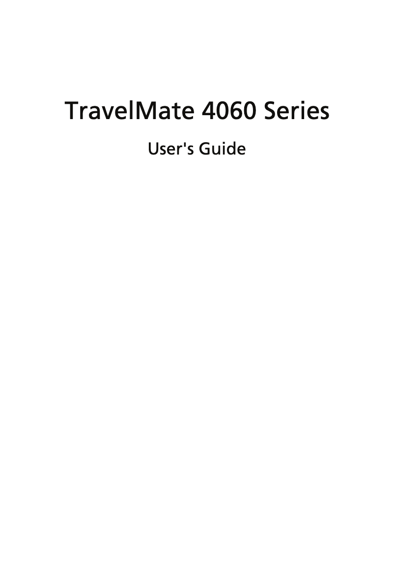 Image de la première page du manuel de l'appareil TravelMate 4060