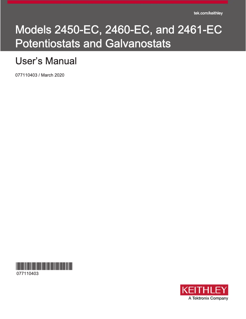 Image de la première page du manuel de l'appareil 2460-EC