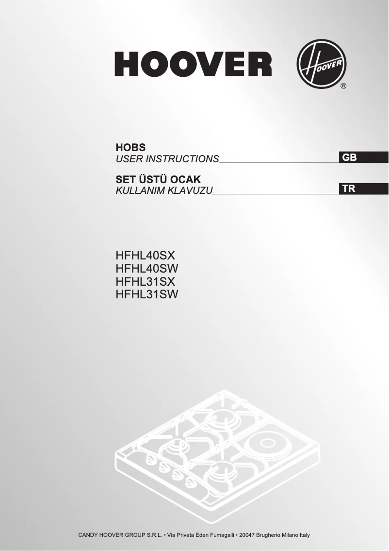 Page 1 de la notice Manuel utilisateur Hoover HFHL40SX