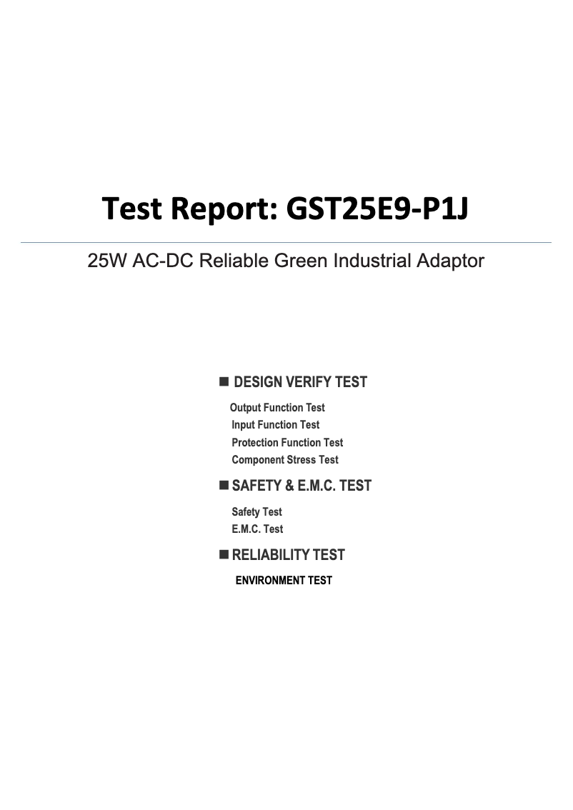 Page 1 de la notice Fiche technique Mean Well GST25E09-P1J