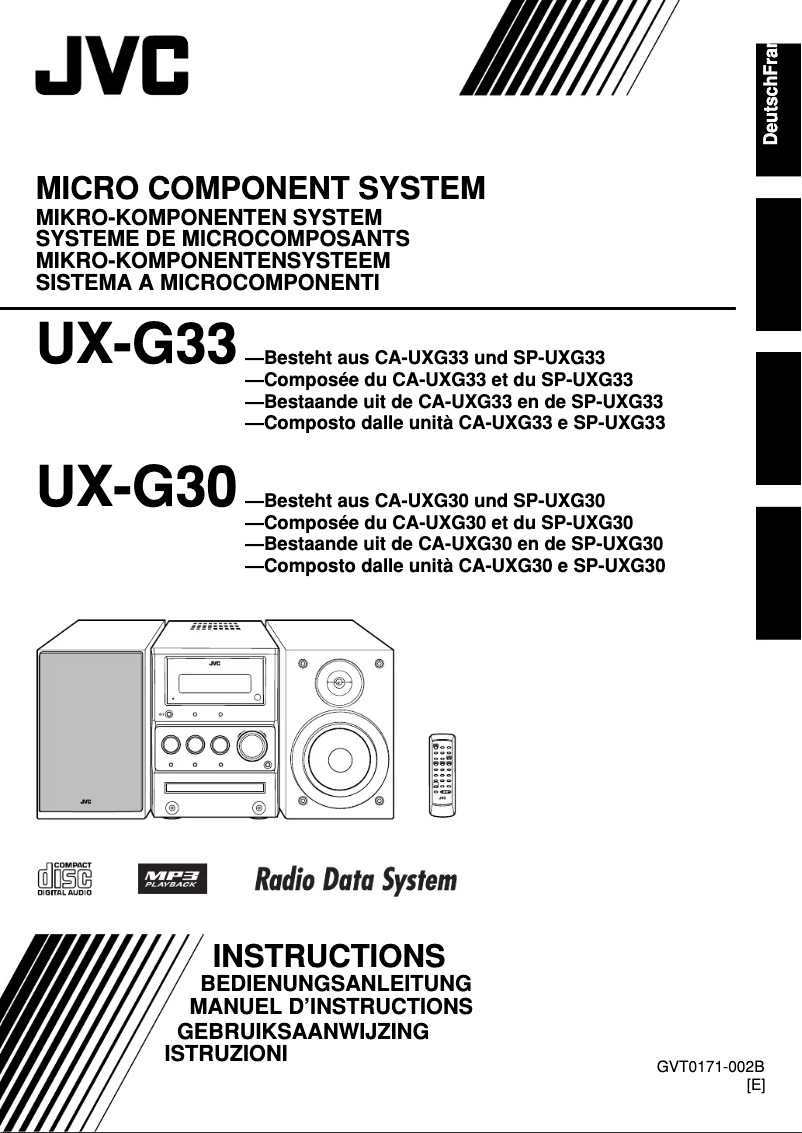 Page 1 de la notice Manuel utilisateur JVC CA-UXG33