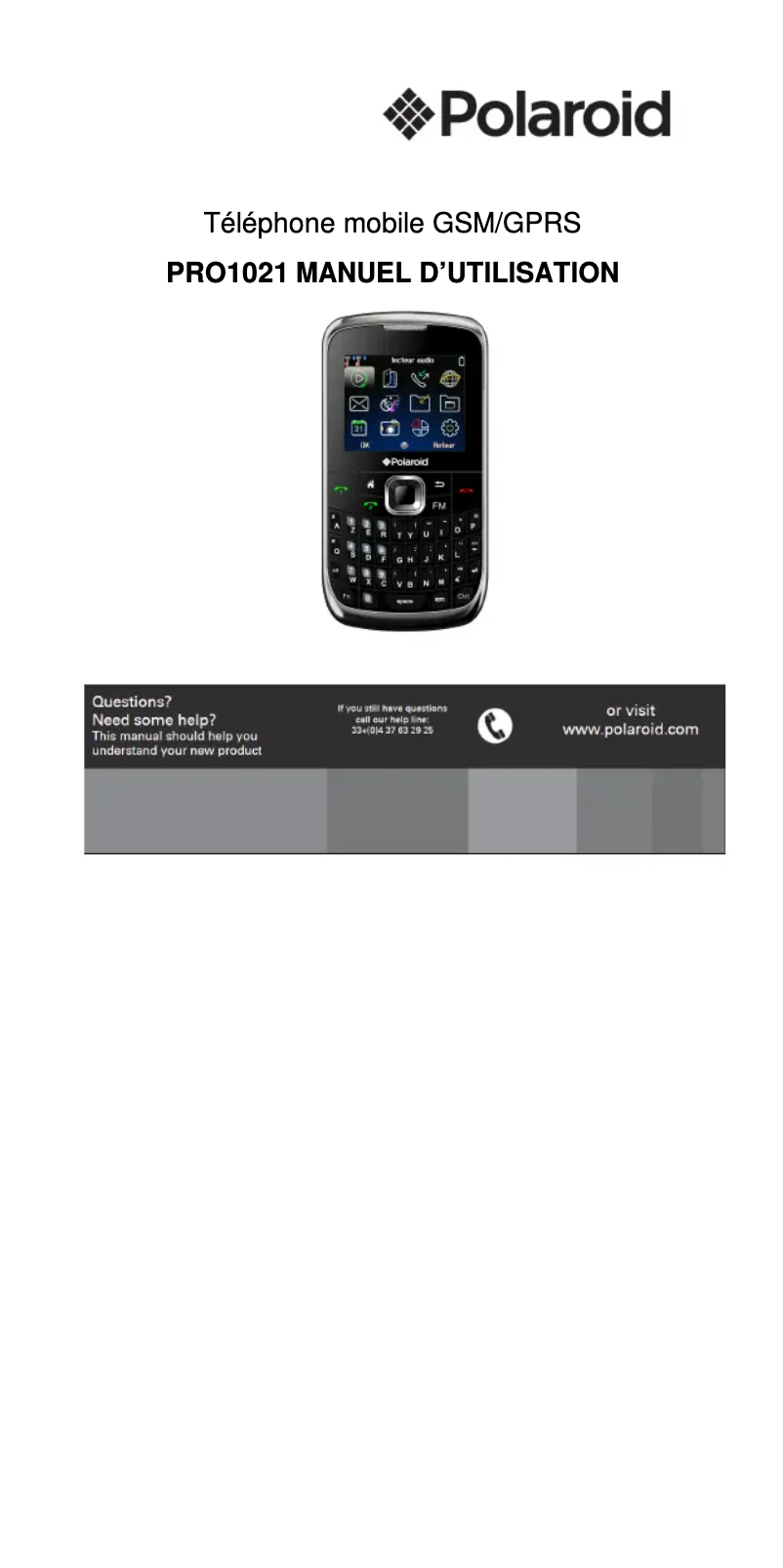 Image de la première page du manuel de l'appareil PRO1021