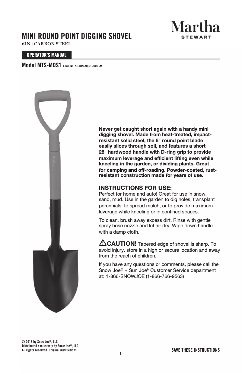 Page n°1 - Manuel utilisateur Martha Stewart MTS-MDS1