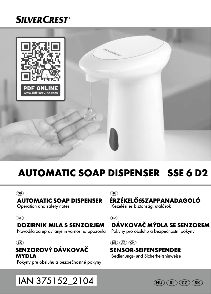 Image de la première page du manuel de l'appareil SSE 6 D2