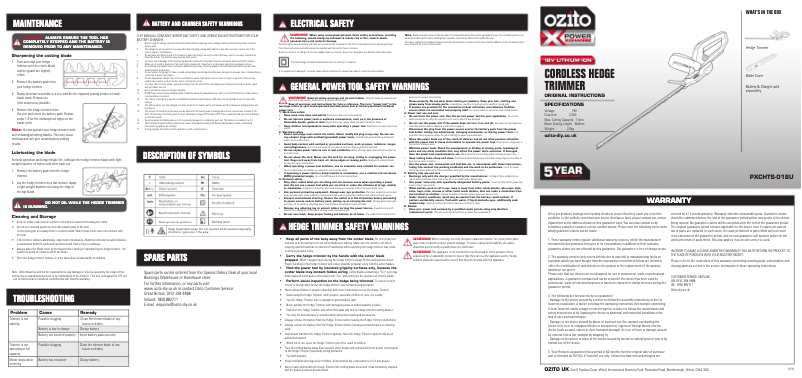 Image de la première page du manuel de l'appareil PXCHTS-018U