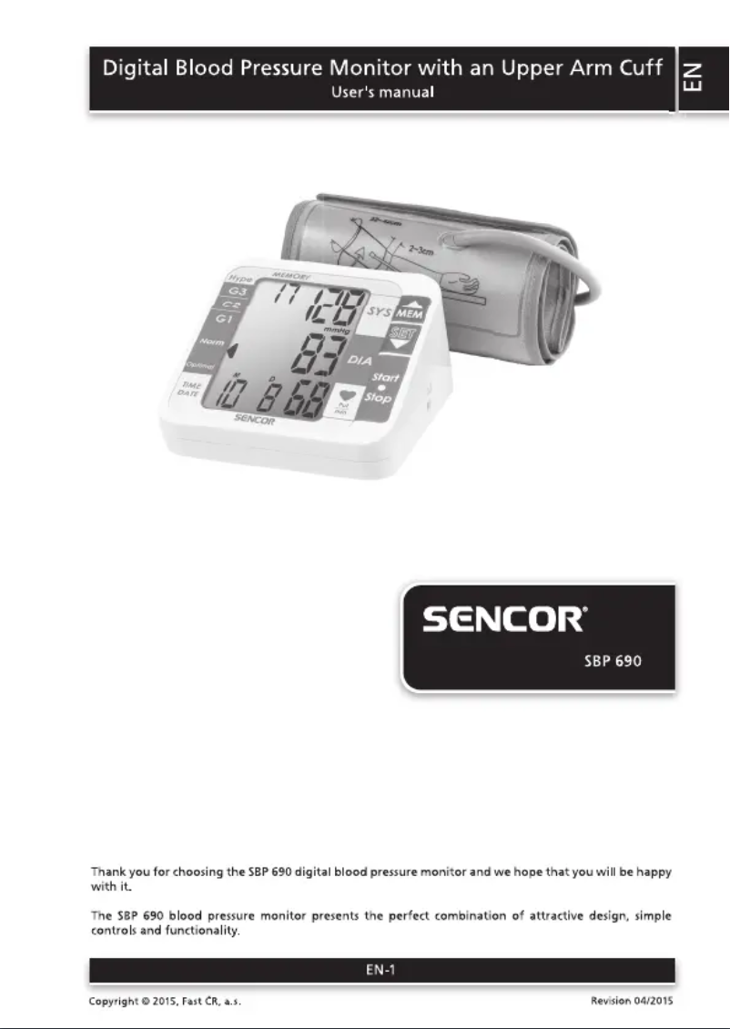 Page n°1 - Manuel utilisateur Sencor SBP 690