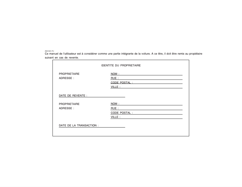 Image de la première page du manuel de l'appareil Terracan (2003)