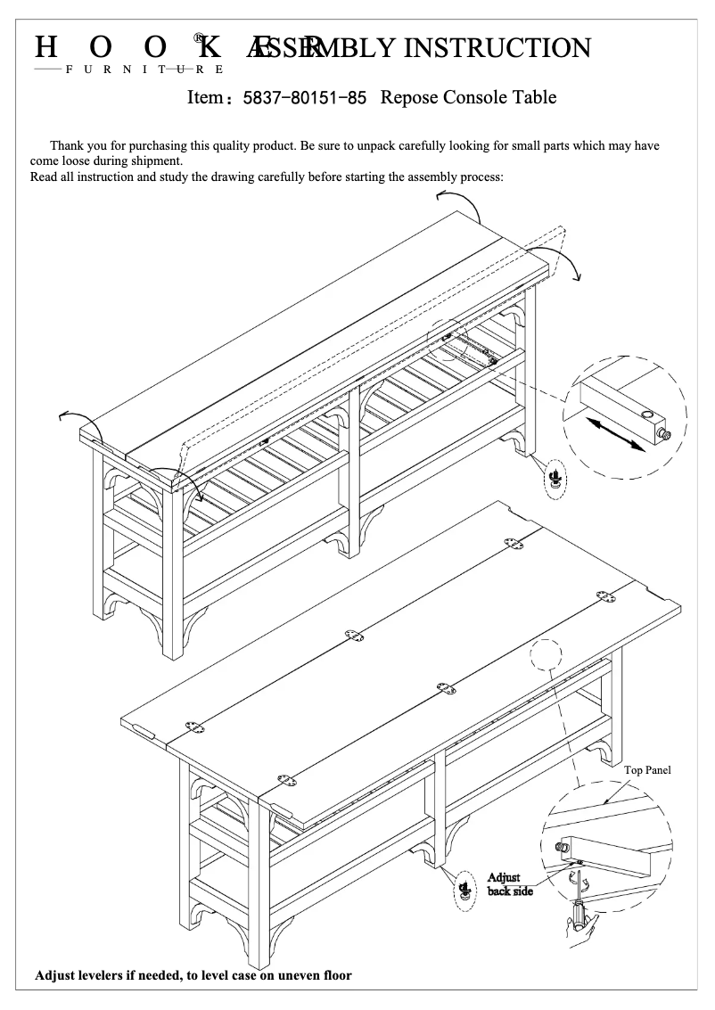 Page n°1 - Manuel utilisateur Hooker 5837-80151-85