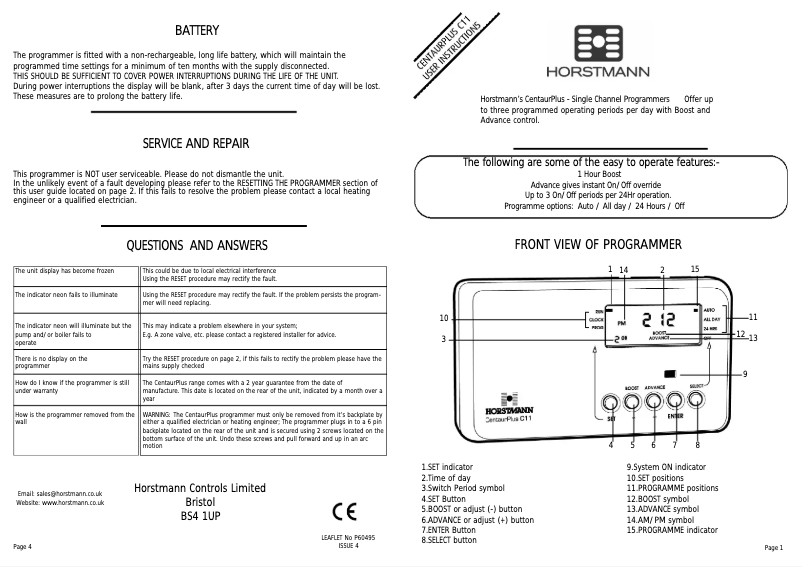 Image de la première page du manuel de l'appareil CentaurPlus C11