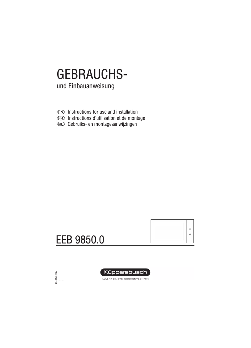 Image de la première page du manuel de l'appareil EEB 9850.0