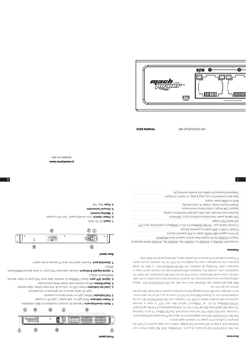 Page 1 de la notice Manuel utilisateur Mach Power SW-UF24P2G2SV-063