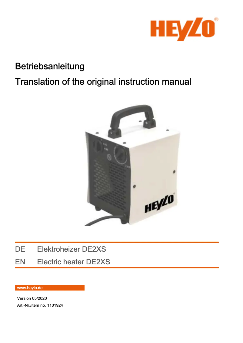 Page n°1 - Manuel utilisateur Heylo DE2XS