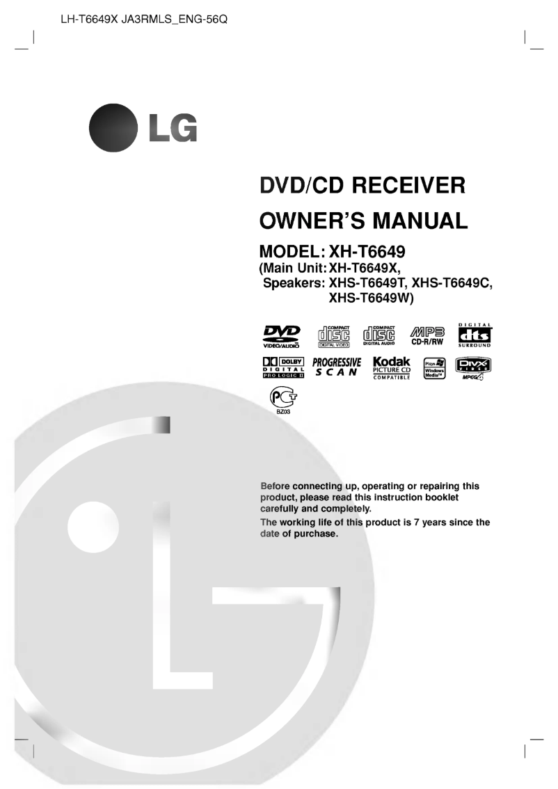 Page 1 de la notice Manuel utilisateur LG LH-T6649X