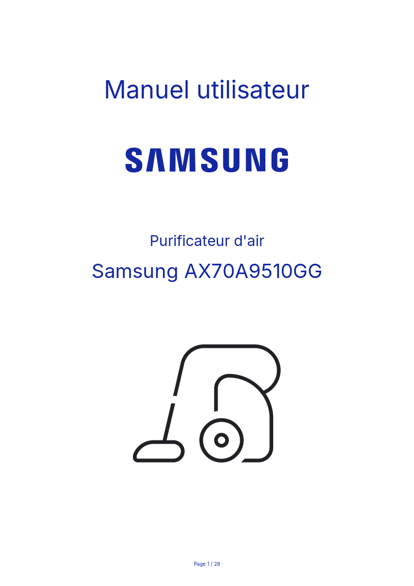Image de la première page du manuel de l'appareil AX70A9510GG