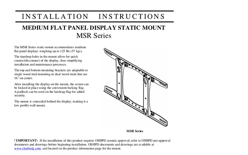 Page 1 de la notice Manuel utilisateur Chief MSR6000