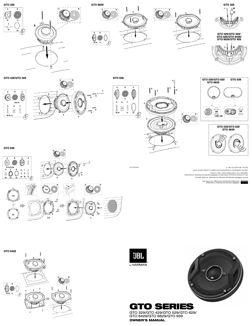 Page n°1 - Manuel utilisateur JBL GTO 329