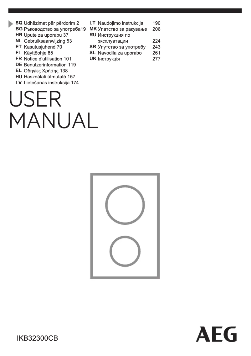 Page 1 de la notice Manuel utilisateur AEG IKB32300CB