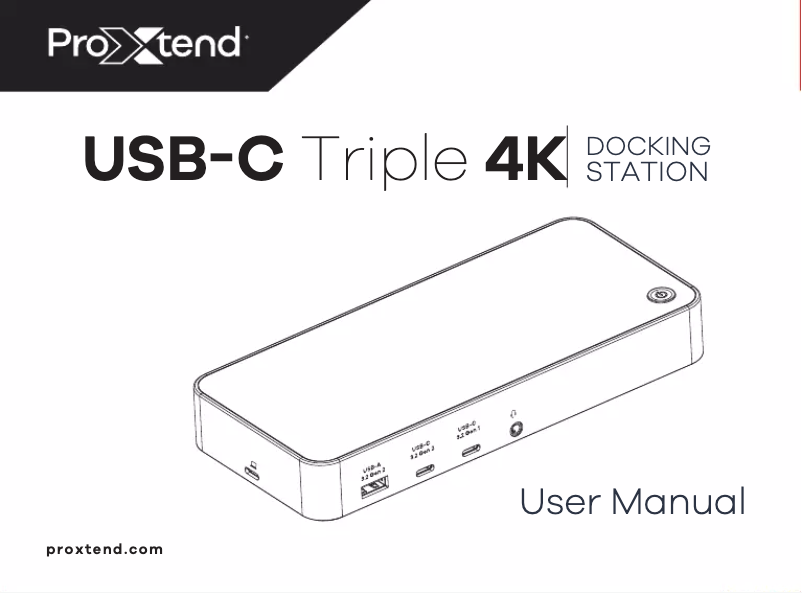 Page 1 de la notice Manuel utilisateur ProXtend USB-C Triple 4K