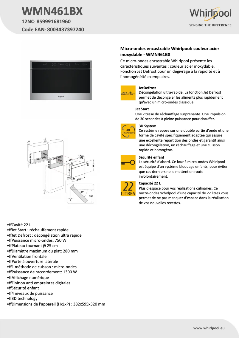 Image de la première page du manuel de l'appareil WMN461BX