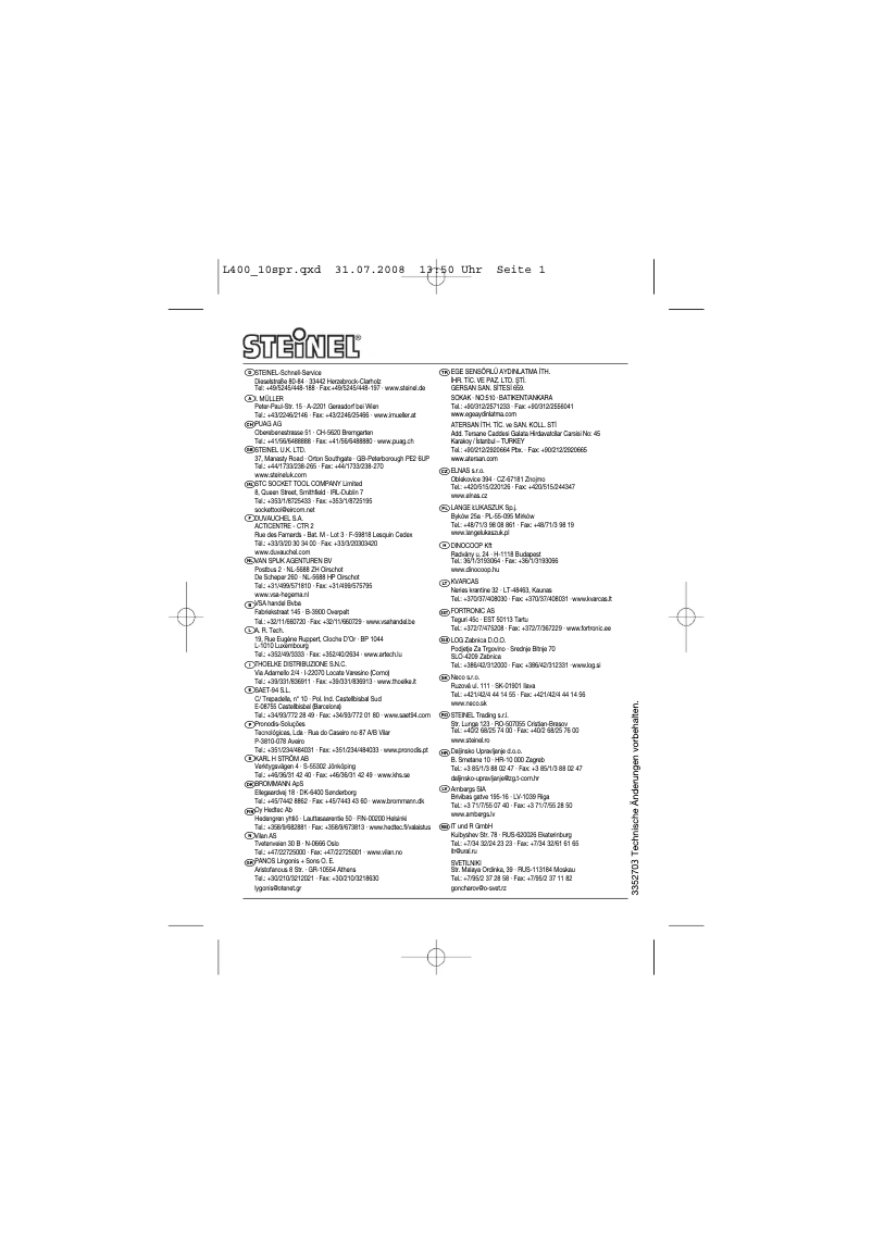 Page n°1 - Manuel utilisateur Steinel L400S