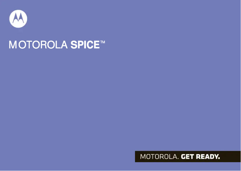 Image de la première page du manuel de l'appareil Spice XT300